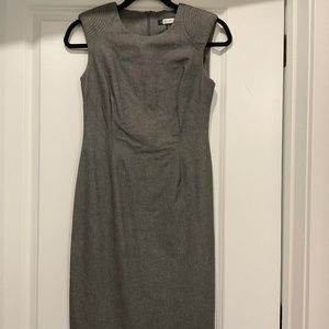 Banana Republic gray linen sleeveless midi dress